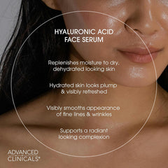 Advanced Clinicals Hyaluronic Acid Face Serum. Anti-aging Face Serum- Instant Skin Hydrator, Plump Fine Lines, Wrinkle Reduction. 1.75 Fl Oz / 52mL.