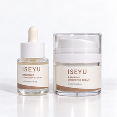 ISEYU Radiance Correcting Duo | Brightening Serum & Face Cream | Dark Spot, Uneven Tone & Barrier Care