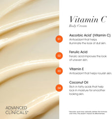 Advanced Clinicals Vitamin C Body Cream 16OZ / 454g