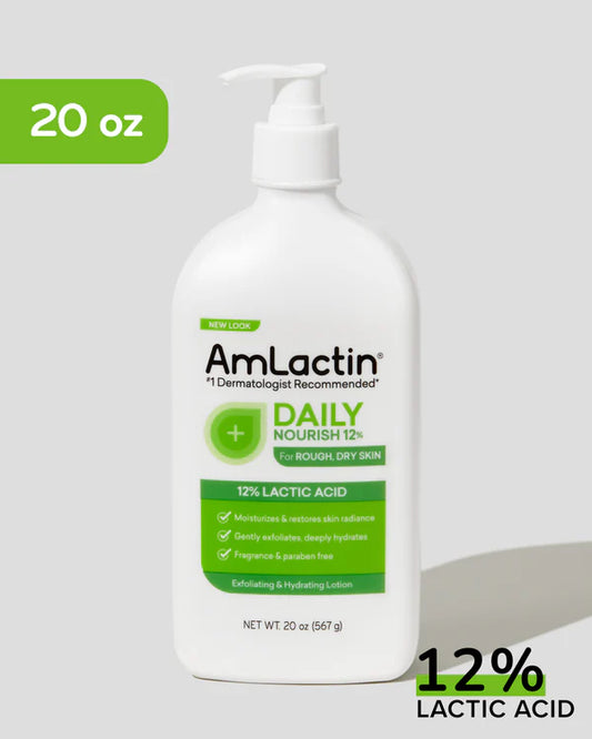 AmLactin Daily Nourish Lotion with 12% Lactic Acid AHA 20 Oz / 567 g