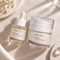 ISEYU Radiance Correcting Duo | Brightening Serum & Face Cream | Dark Spot, Uneven Tone & Barrier Care