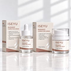 ISEYU Radiance Correcting Duo | Brightening Serum & Face Cream | Dark Spot, Uneven Tone & Barrier Care